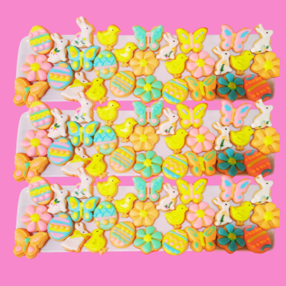 Mini cookies decoradas temáticas de Pascua
