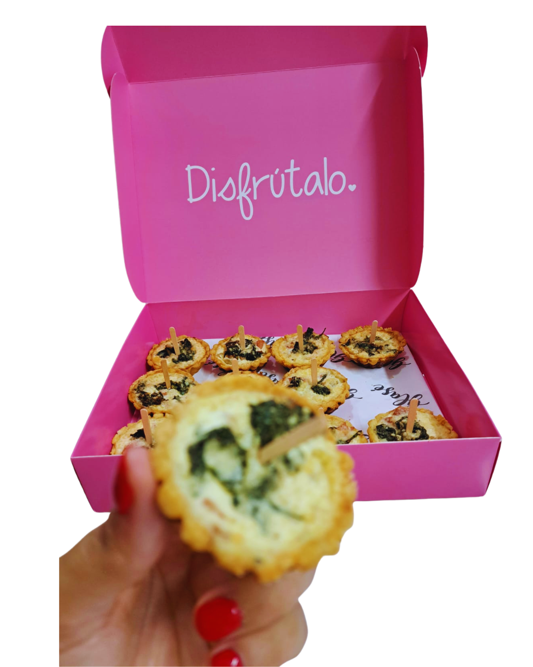 Mini Tartaletas de espinaca, ricotta y cebollas caramelizadas (12 unidades)