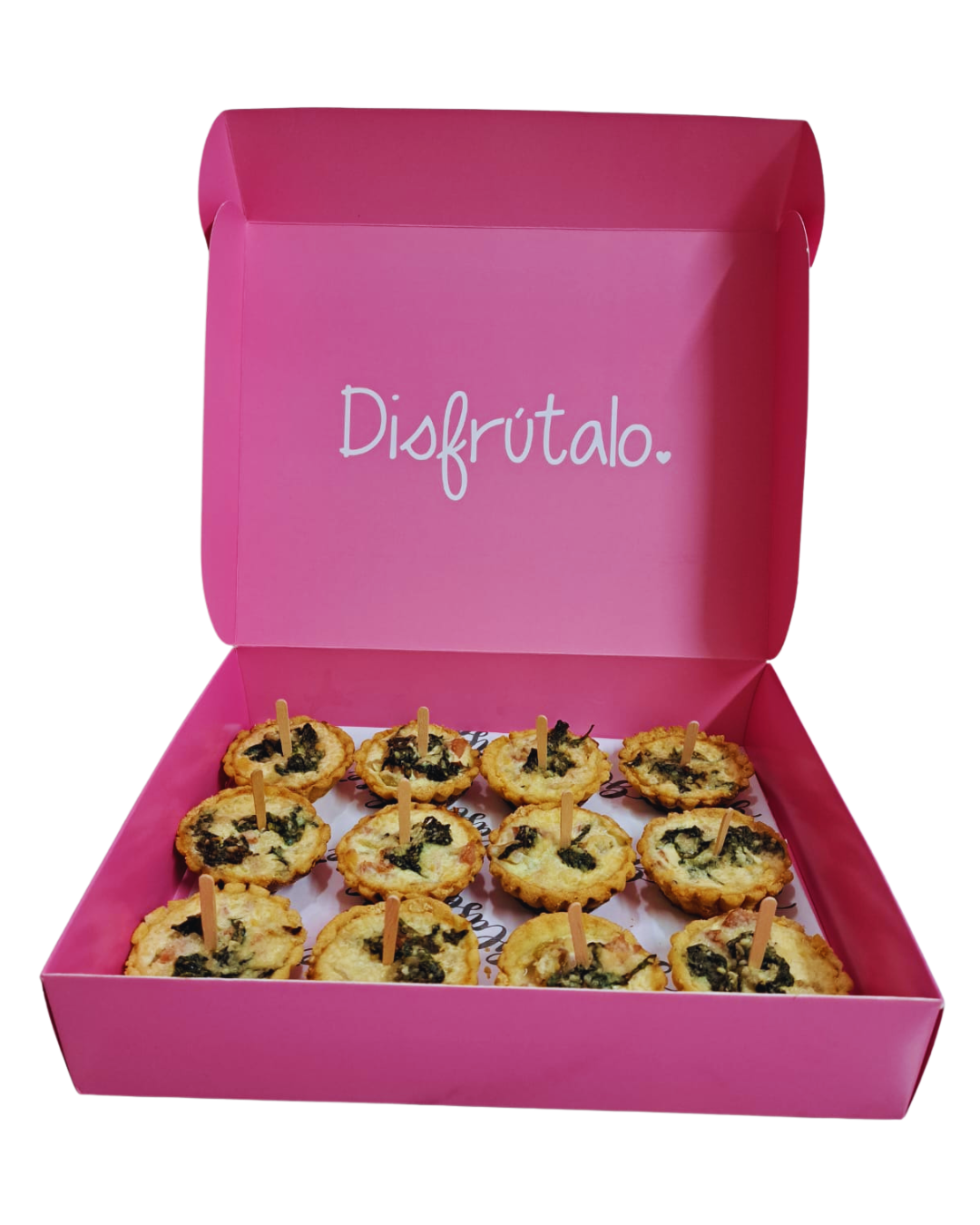 Mini Tartaletas de espinaca, ricotta y cebollas caramelizadas (12 unidades)