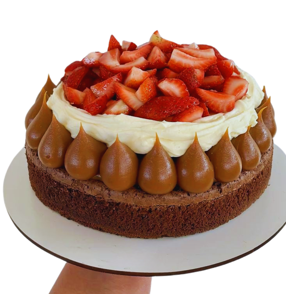 Brownie Pie con fresas
