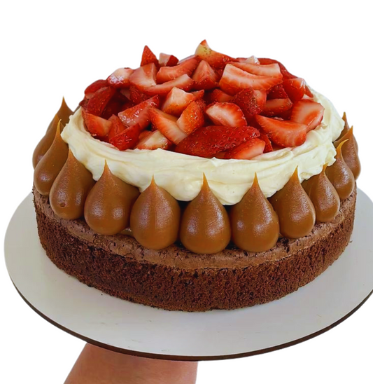 Brownie Pie con fresas